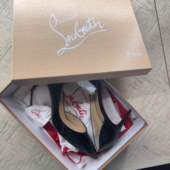 Christian Louboutin IRIZA 70 Patent Pumps โ Black (Size 38.5) - Picture 8 of 15